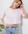 Baskılı Crop tişört