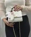 Beyaz cilt zoje çanta