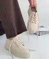 Carin Bej Keten Bağcıklı Spor Ayakkabı