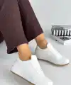 Ceyyan Beyaz Cilt Bağcıklı Spor Ayakkabı