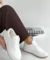 Ceyyan Beyaz Cilt Bağcıklı Spor Ayakkabı