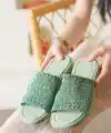 Claris Yeşil Örgü Terlik