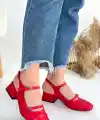 Doran Kırmızı Cilt Topuklu Ayakkabı