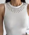 fitilli kaşkorse yakası zincirli atlet beyaz