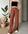 Flamlı kahve pantolon