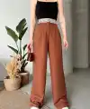 Flamlı kahve pantolon