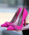 Gida Fuşya Süet Stiletto Ayakkabı