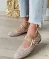 Hante Bej Keten Taşlı Babet Ayakkabı