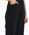 Kargo cep jeans pantolon siyah