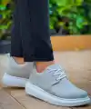 KB-003 Kuback Gri Süet Bağcıklı  Günlük Erkek Ayakkabı