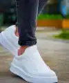 KB-007  Kuback  Beyaz Yüksek Taban Tek Bant Bağcıksız Günlük Erkek Ayakkabı