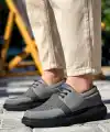 KB-042  Kuback Bağcıklı Gri Siyah Taban Günlük Erkek Ayakkabı