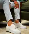 KB-101 Kuback Beyaz Triko Bağcıklı Günlük Erkek Ayakkabı