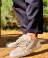 KB-110  Kuback Bej Triko Yüksek Taban Bağcıklı Günlük Erkek Ayakkabı