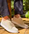 KB-110  Kuback Bej Triko Yüksek Taban Bağcıklı Günlük Erkek Ayakkabı