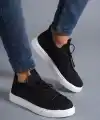 KB-112   Kuback Siyah Triko Bağcıklı  Günlük Erkek  Ayakkabı