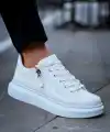 KB-309  Kuback Beyaz Fermuar Ve Bağcıklı  Günlük Erkek  Ayakkabı