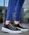 KB-X10 Kuback Siyah Rugan Beyaz Yüksek Taban Günlük Spor Ayakkabı