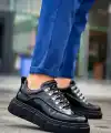 KB-X10 Kuback Siyah Rugan Siyah Yüksek Taban Günlük Spor Ayakkabı