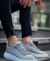 KB-X204 Kuback Gri Keten Beyaz Yüksek Taban Günlük Erkek Spor Ayakkabı