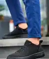 KB-X204 Kuback Siyah Keten Siyah Yüksek Taban Günlük Erkek Spor Ayakkabı
