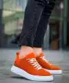 KB-X204 Kuback Turuncu Keten Beyaz Yüksek Taban Günlük Erkek Spor Ayakkabı