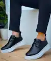 KB-X3  Kuback Siyah Cilt  Bağcıklı  Günlük Erkek  Ayakkabı
