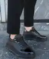 KB-X46 Kuback Siyah Rugan Yüksek Siyah Taban Günlük Spor Ayakkabı