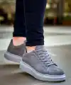 KB-X500  Kuback Gri Süet Yüksek Taban Bağcıklı Günlük Erkek Ayakkabı
