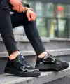 KB-X8 Kuback Siyah Rugan Yüksek Siyah Taban Günlük Spor Ayakkabı