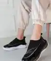 Keita Siyah Rugan Streç Detaylı Spor Ayakkabı