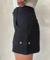 Kemer detaylı gabardin şort siyah s25289