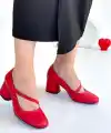 Kier Kırmızı Cilt Topuklu Ayakkabı