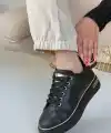Kity Siyah Cilt Bağcıklı Spor Ayakkabı