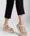 Lalen Bej Cilt Kemerli Sandalet