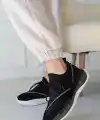 Liney Siyah Rugan Bağcıklı Spor Ayakkabı
