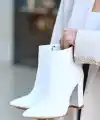 Loora Beyaz Cilt Topuklu Bot