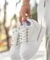 Lulu Beyaz Cilt Bağcıklı Spor Ayakkabı