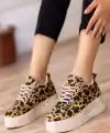 Lulu Leopar Süet Bağcıklı Spor Ayakkabı