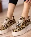 Lulu Leopar Süet Bağcıklı Spor Ayakkabı