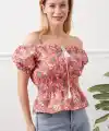 Madonna yaka çiçekli bluz