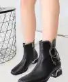 Melina Siyah Cilt Topuklu Bot
