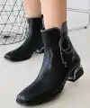 Melina Siyah Cilt Topuklu Bot