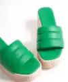 Mendal Yeşil Cilt Dolgu Topuk Terlik