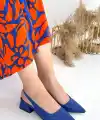Morji Mavi Cilt Topuklu Ayakkabı
