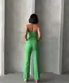 Palazzo pantolonlu alt üst takım yeşil