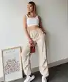 Paraşüt pantolon bej