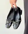 Pety Siyah Rugan Topuklu Ayakkabı