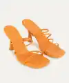 Sabıo Turuncu Cilt Topuklu Terlik