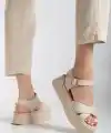 Sibna Bej Cilt Kemerli Sandalet